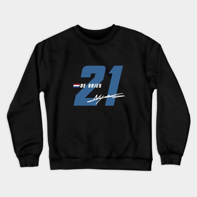 Nyck de Vries 21 Signature Number Crewneck Sweatshirt by petrolhead